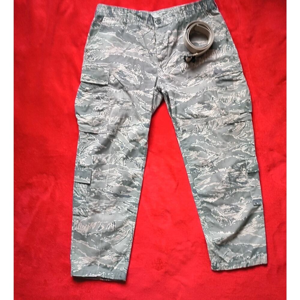 U.S Air Force Airman Battle Uniform Pants Trousers Digital Tiger Camo W/Belt 40S
